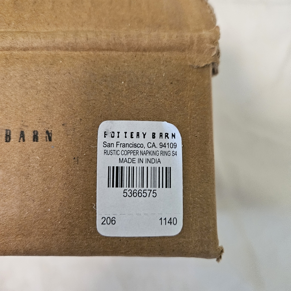 Pottery Barn rustic copper napkin rings. - Picture 4 of 4